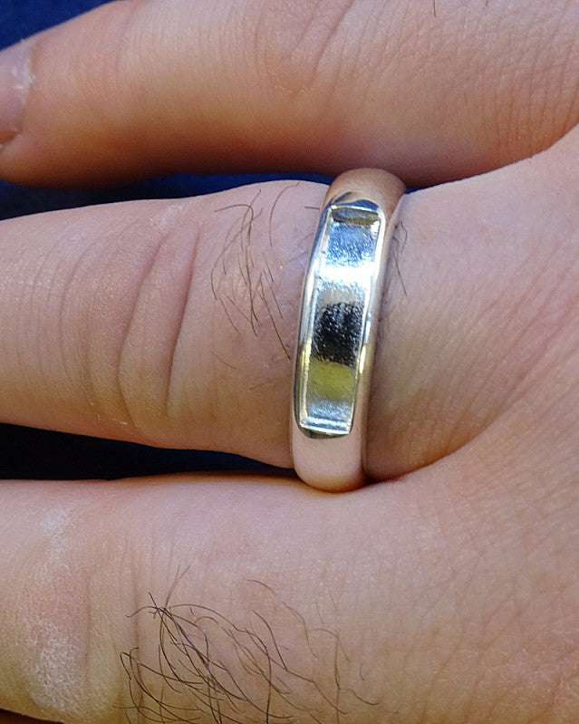 Gents Silver Ring With Channel For Resin Or Stones