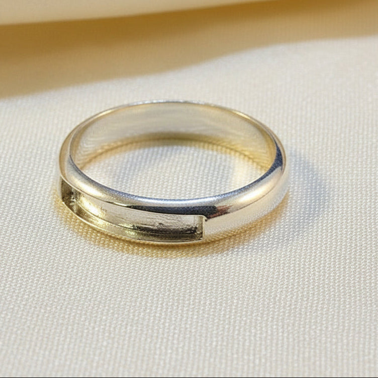 Ladies Silver Channel Ring For Resin Or Your Own Stones