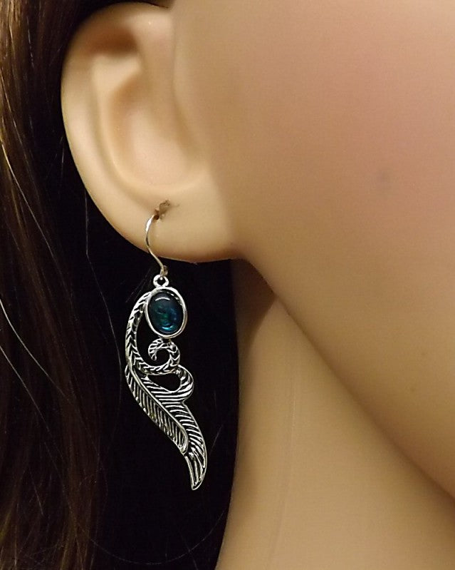 Silver Antique Finish Drop Earrings For Setting 8x6 Stone