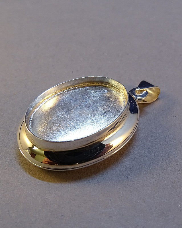 18x13 Silver Locket Mount Suitable For Resin Or Cabochons