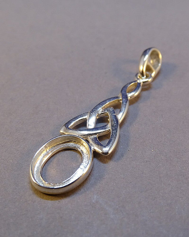 Silver Celtic Pendant Mount For 10x8 Stone