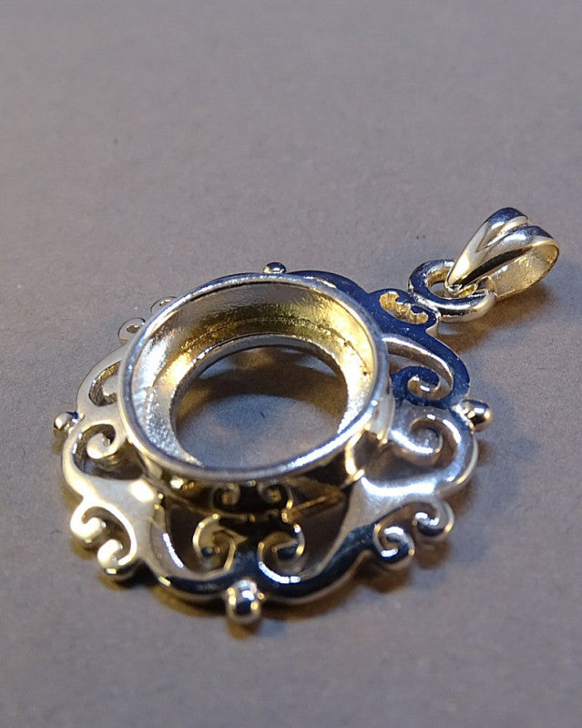 13mm Round Pendant Fob Mount For Stone