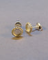 Round Solid Back Rope Edge Silver Earring Setting