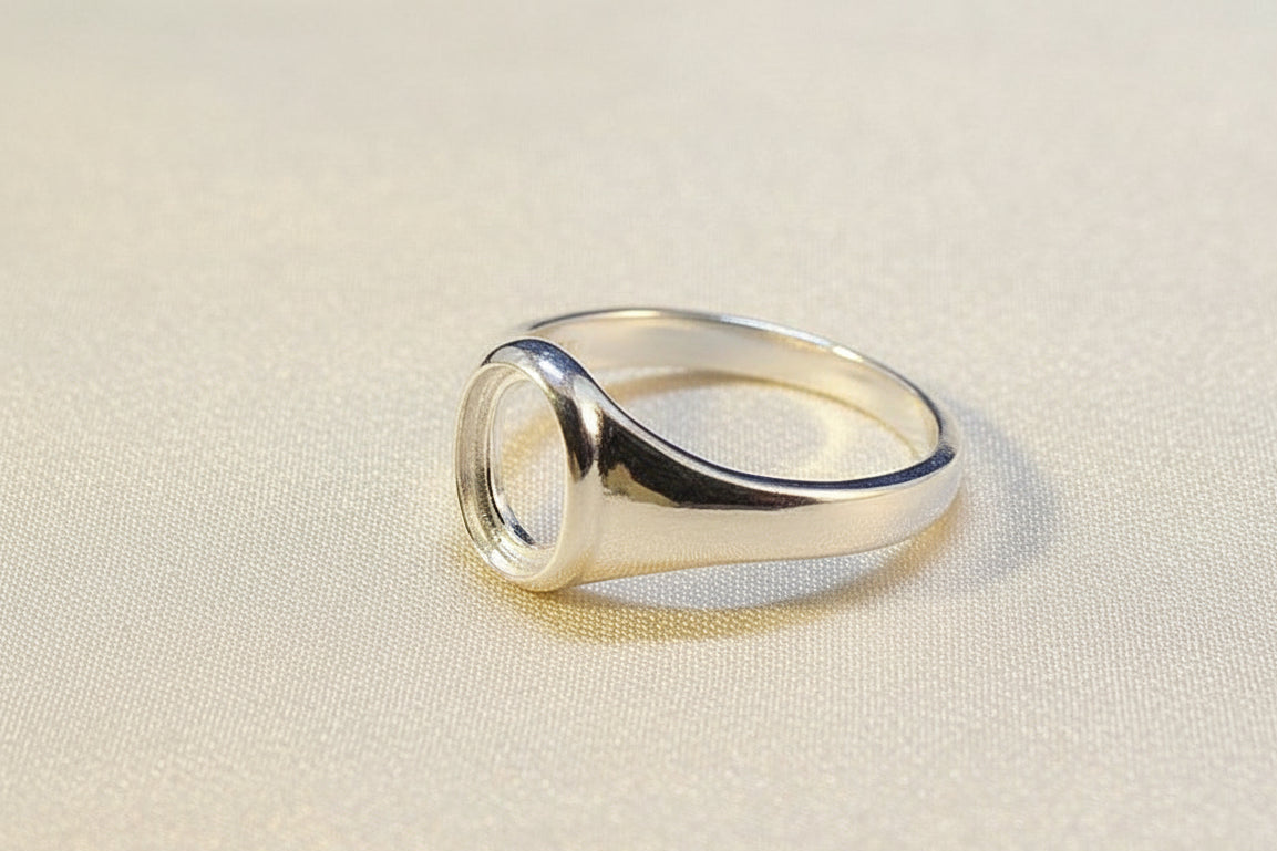 Ladies Unset Seal Ring For Setting 8x6 Stone