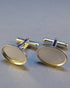 Silver Cufflinks Heavy Collet Bezel For Cabochons