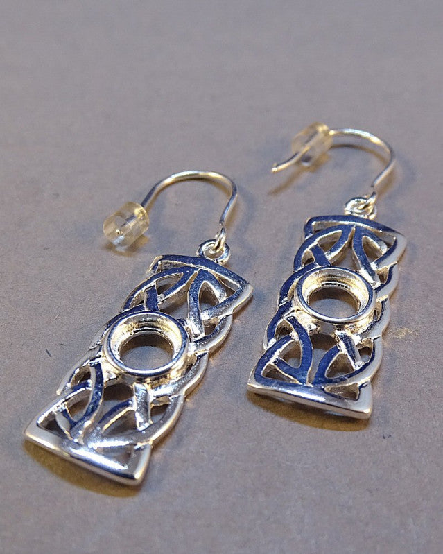Silver Celtic Drops For Setting 5mm Gemstone
