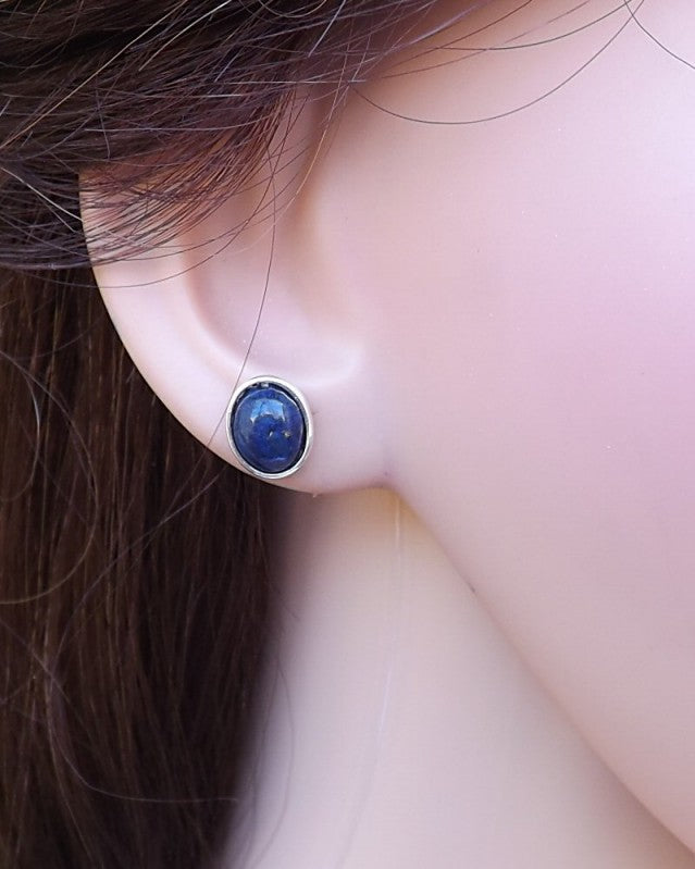 Silver Cup Ear Stud For Cabochon Or Resin