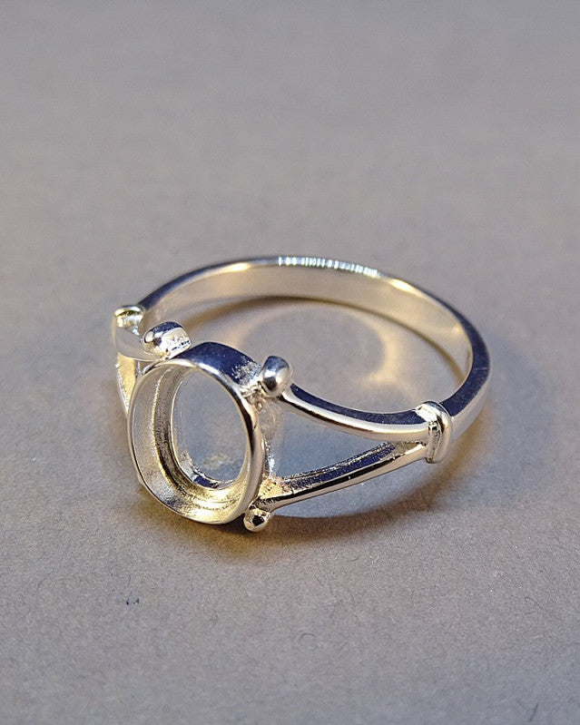 Ladies Silver Ring Casting For 8x6 Stone