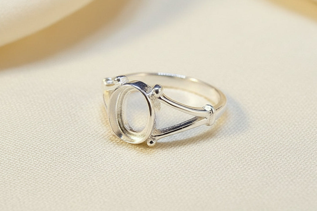 Ladies Silver Ring Casting For 8x6 Stone