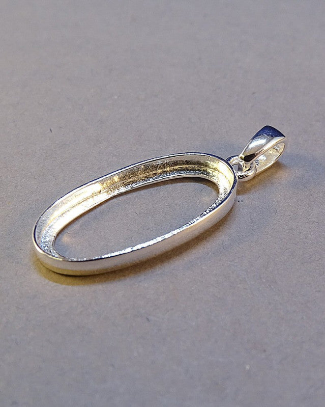 Silver Plain Edge Pendant Setting