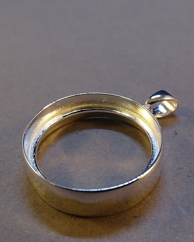 Double Sided Silver Pendant Mount For 20mm Stone