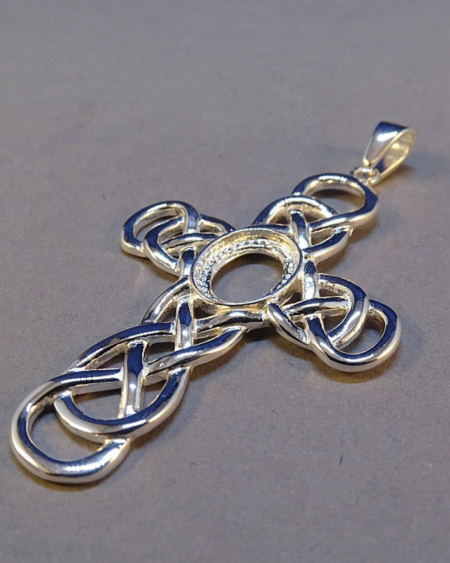 Unset Silver Cross 10x8 For Cabochons