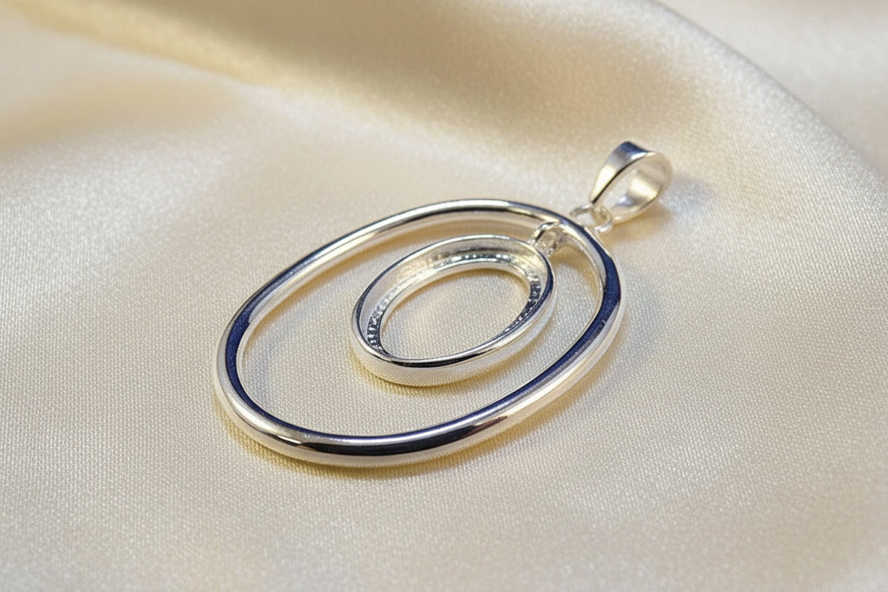 14x10 Cabochon Hoop Pendant Setting