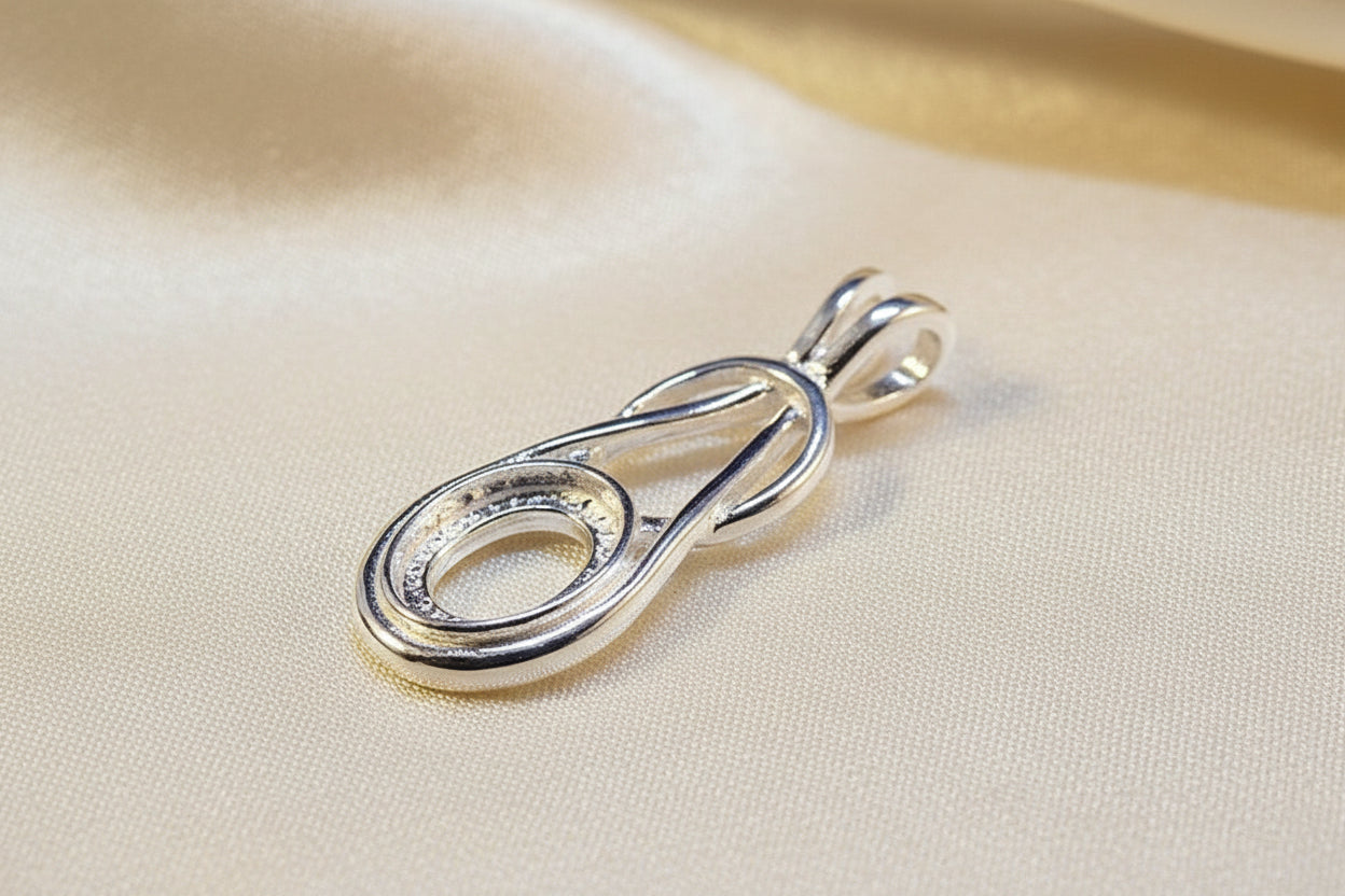 Celtic Unset silver Pendant For 8x6 Stone