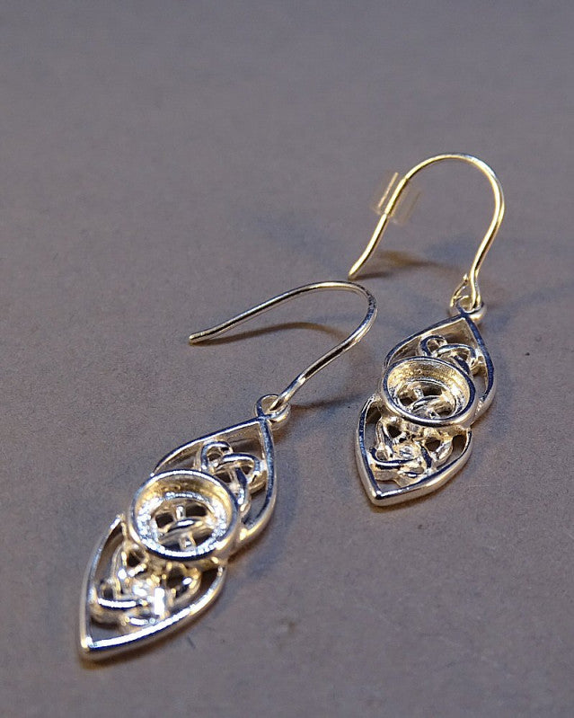 Silver Celtic Drops For 5mm Cabochon