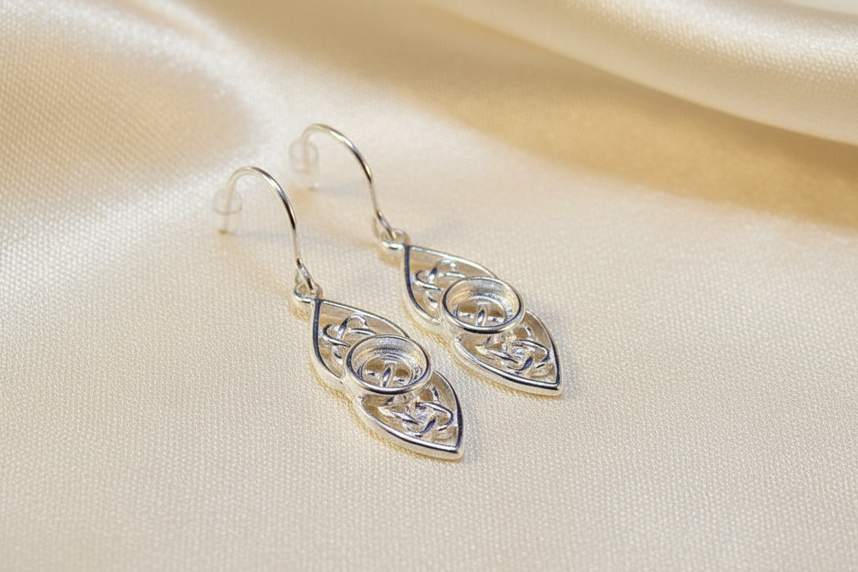 Silver Celtic Drops For 5mm Cabochon