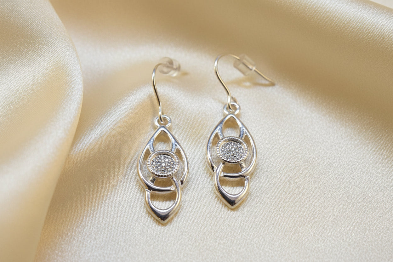 Silver Celtic Earrings For 4mm Cabochon