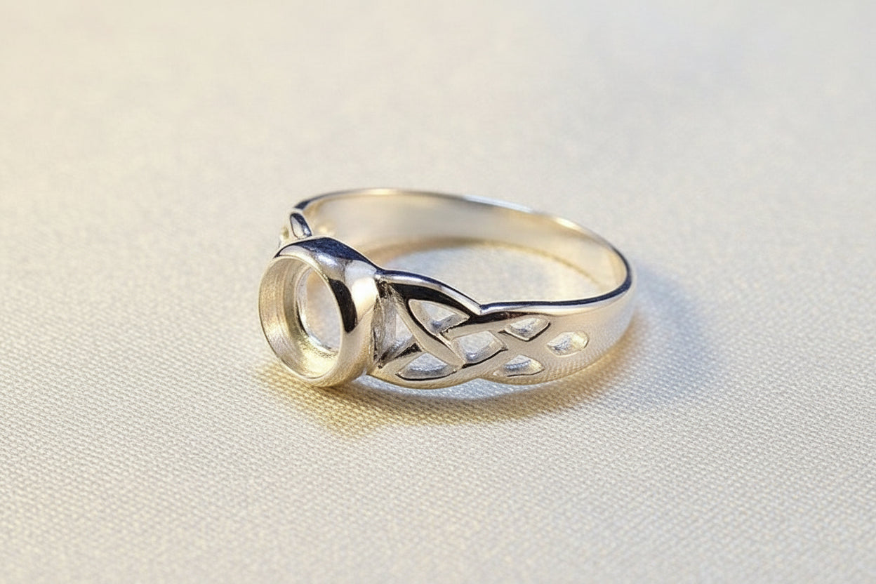 Celtic Silver Ring Finding For 6mm Stone
