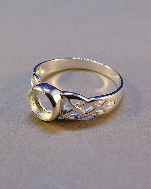 Celtic Silver Ring Finding For 6mm Stone