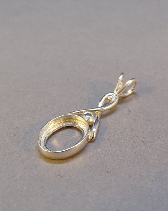 Silver Celtic Pendant Mount For Setting 10x8 Stone