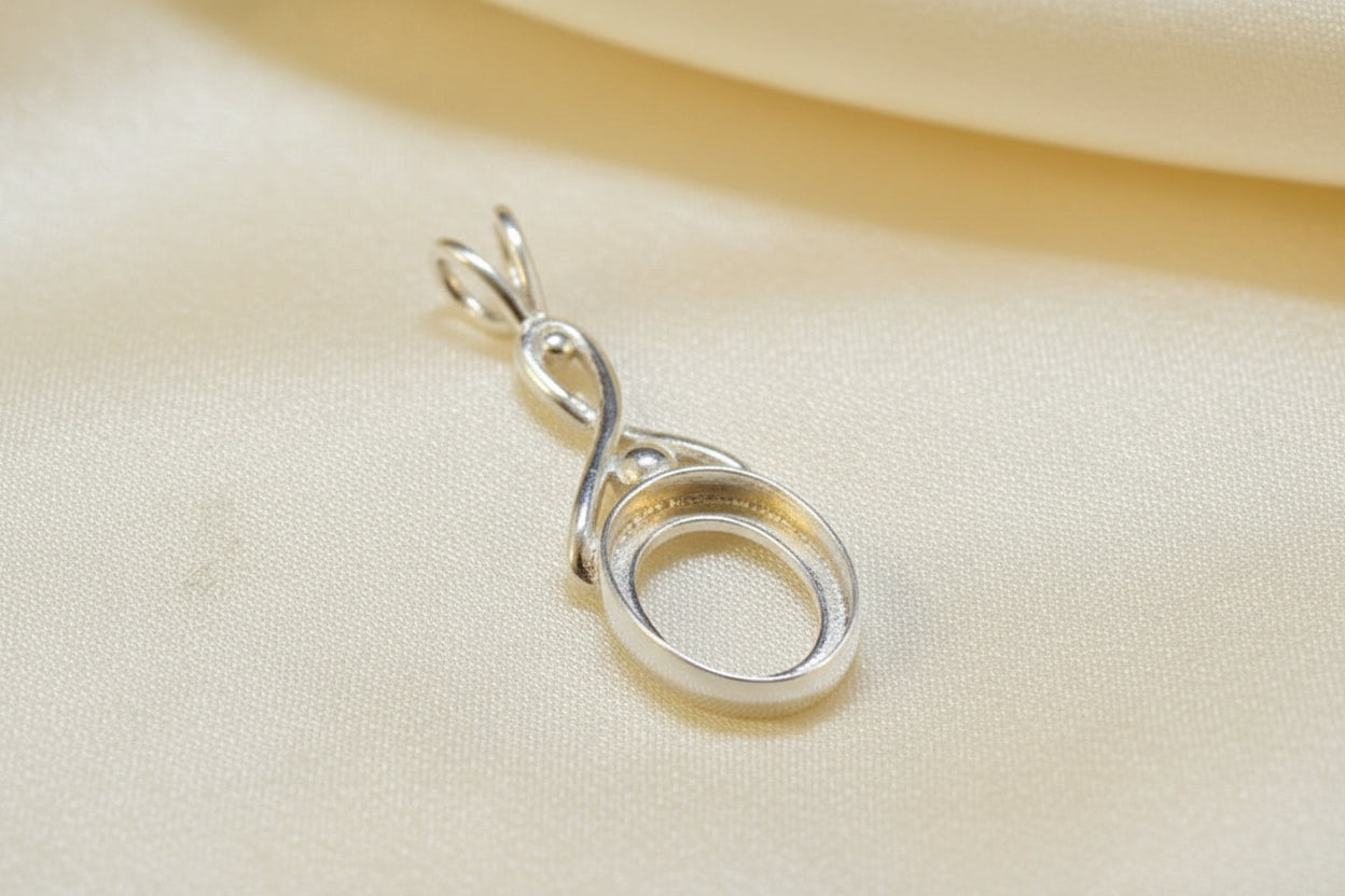Silver Celtic Pendant Mount For Setting 10x8 Stone