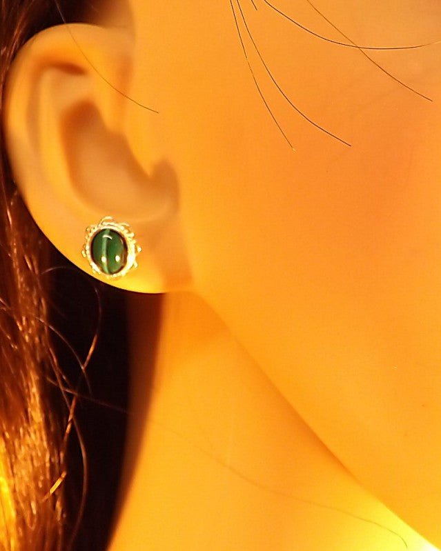 Frill Edge Silver Stud Earring To Fit Cabochons 8x6