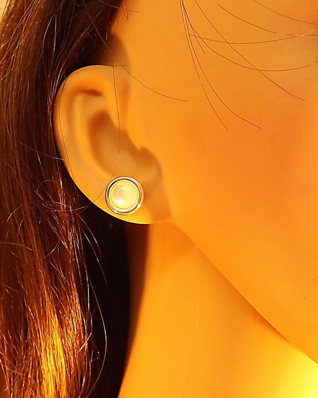 Plain Silver Earring Stud Mounts For Stones Or Resin