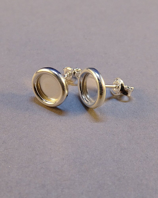 Plain Ear Stud Mounts For Stones Or Resin