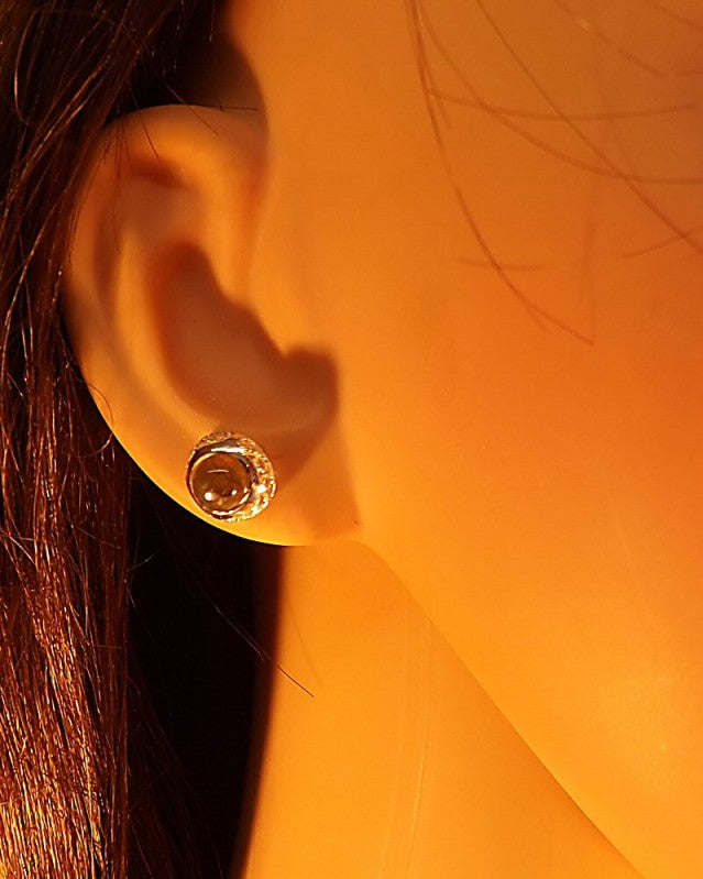 Silver Domed Ear Stud Setting To Fit 6mm Stone