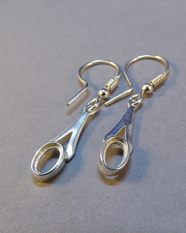 Silver Earrdrops Findings For 6x4 Stone