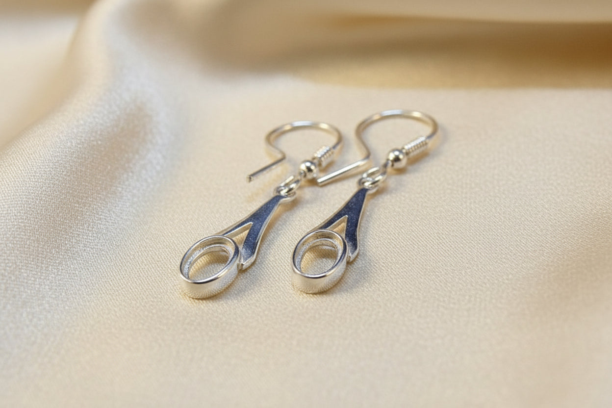 Silver Earrdrops Findings For 6x4 Stone