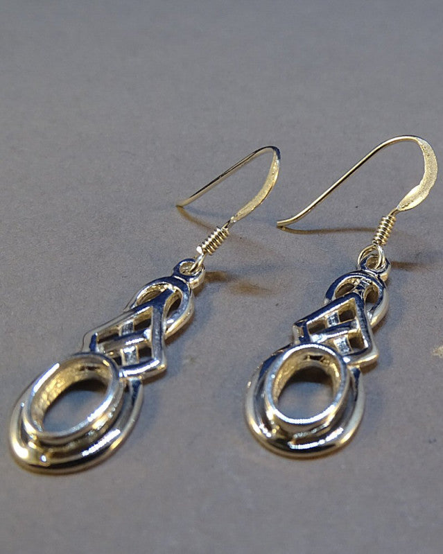 Celtic Silver Drop Fitting For 7x5 Cabochon