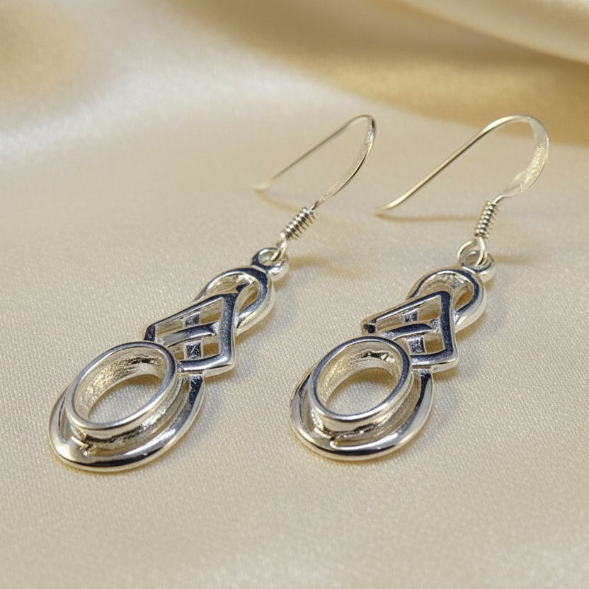 Celtic Silver Drop Fitting For 7x5 Cabochon