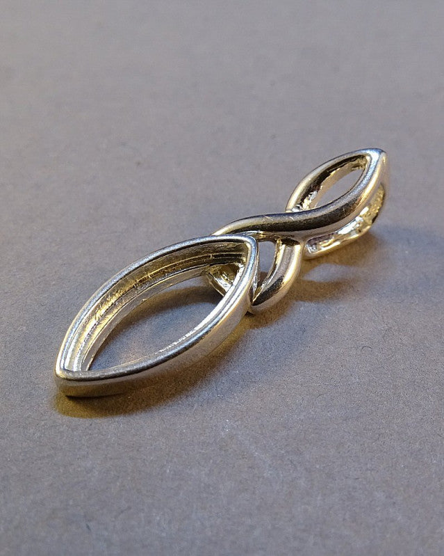 Unset silver marquise pendant mount for 14x7