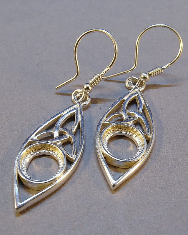 Silver Celtic Drops For 8mm Cabochon