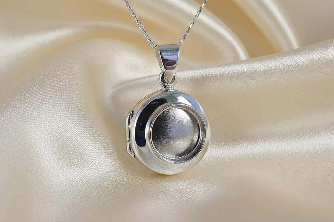 Silver Locket SettingTo Fit 9mm Round Cabochon Or Resin