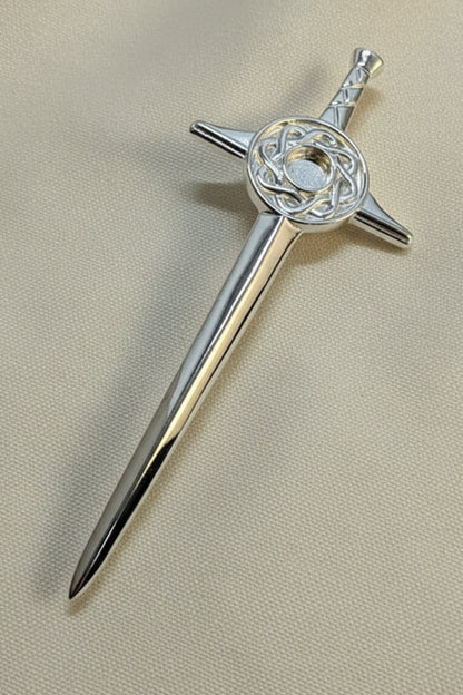 Solid Silver sword style Kilt Pin