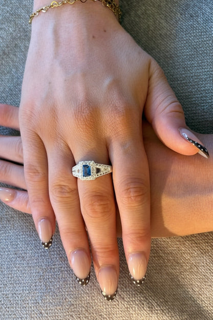 Solid Silver Ring With CZ Stones Made specially  For Resin