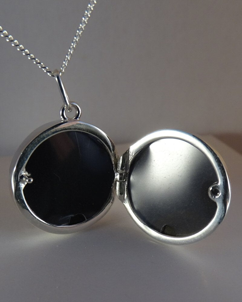 Solid Silver And CZ Locket  suitable for cabochons or Resin
