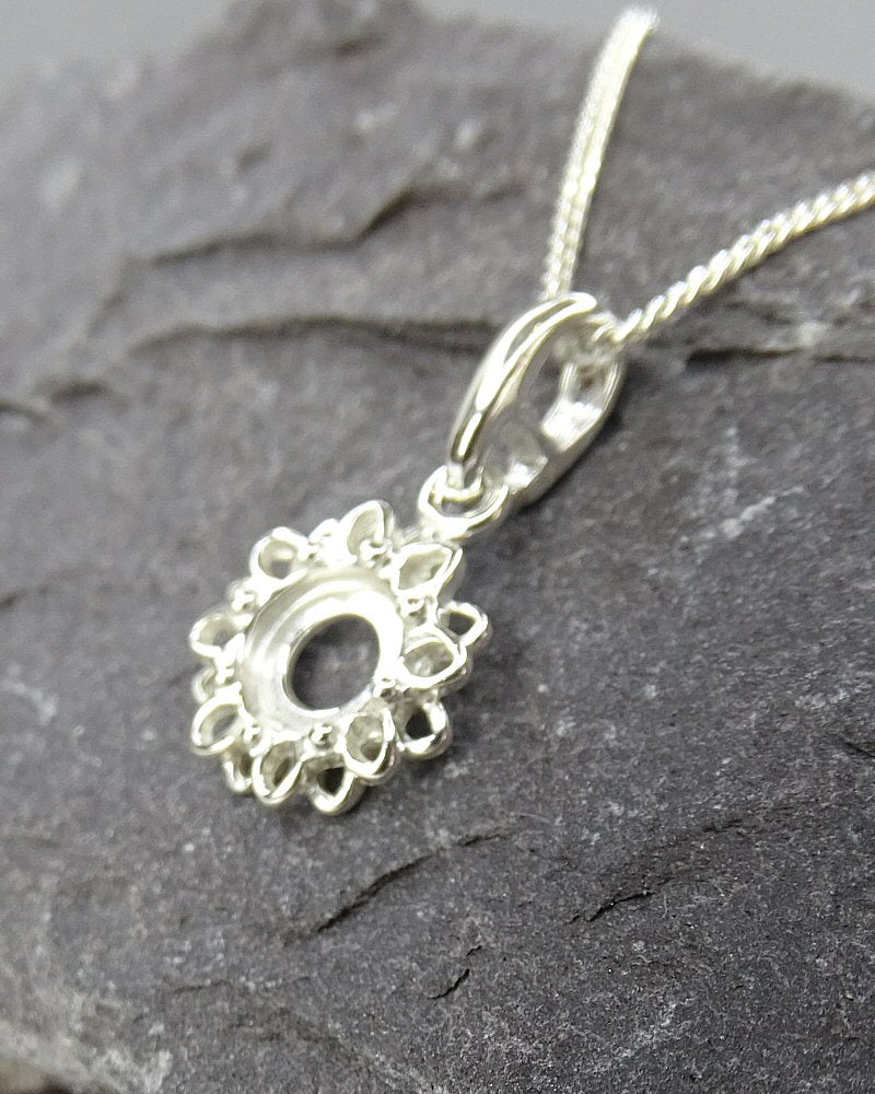 Silver Pendant Mount To Fit A 6MM Cabochon