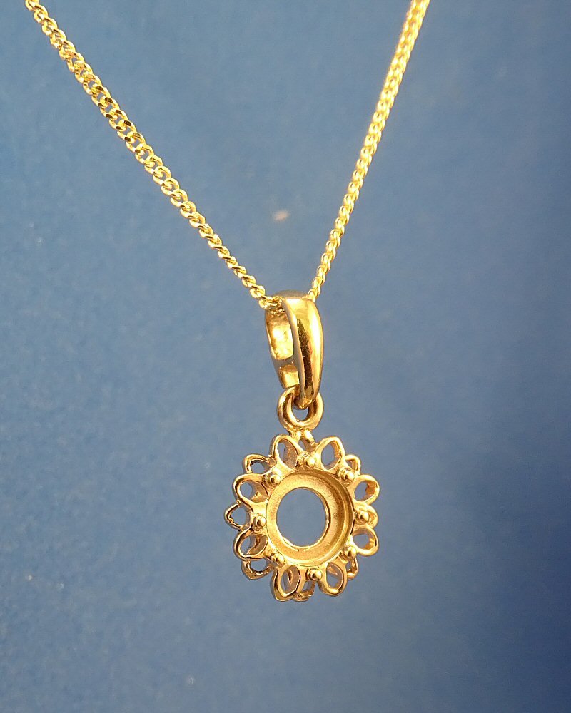 Delicate Solid Gold Pendant To Fit 6mm