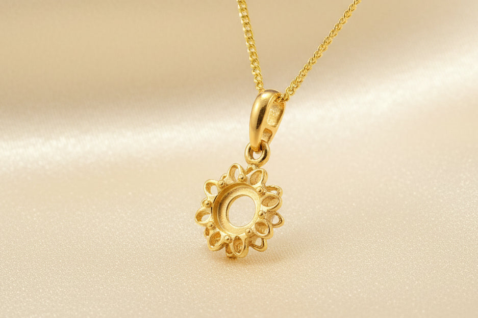 Delicate Solid Gold Pendant To Fit 6mm