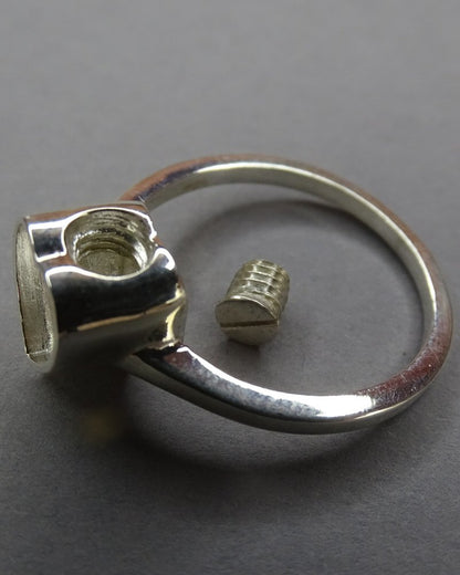 Solid Silver Self Fill Ashes Ring With Heart Top Suitable For Resin
