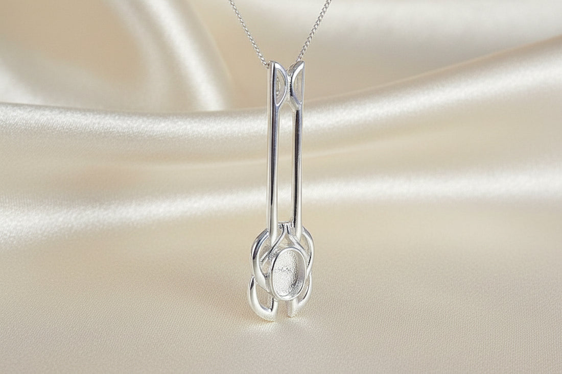 long silver celtc design silver pendant setting