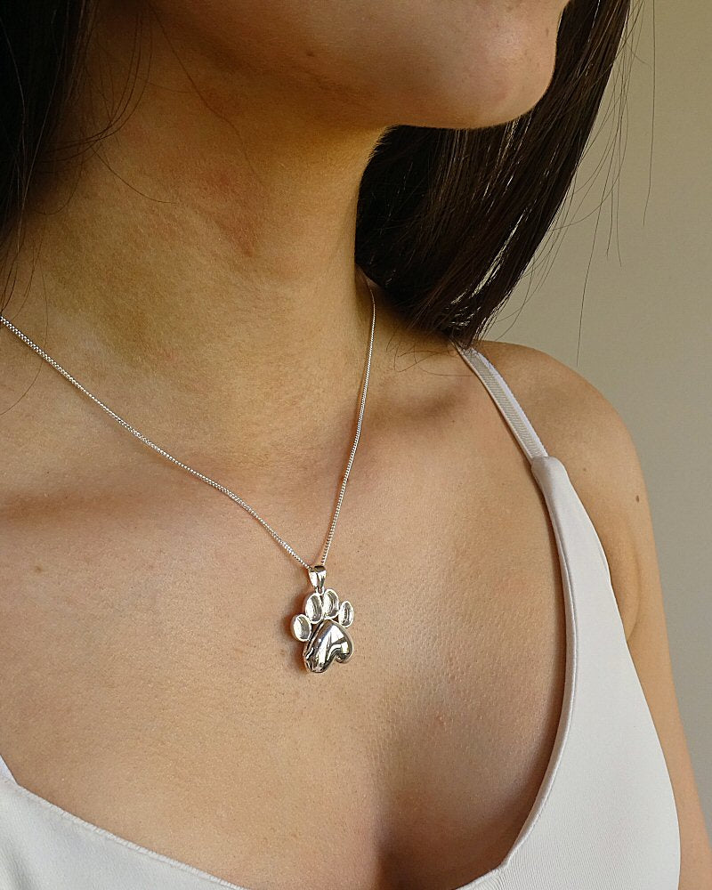 Solid Solid Silver Dog Paw Locket Suitable for Resin