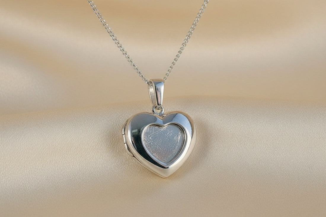 Solid Silver Heart Locket suitable for resin memorial