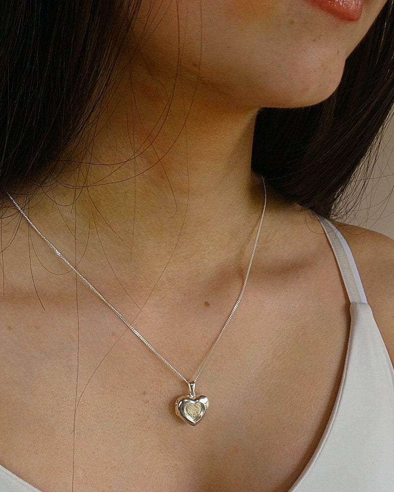 Solid Silver Heart Locket suitable for resin memorial