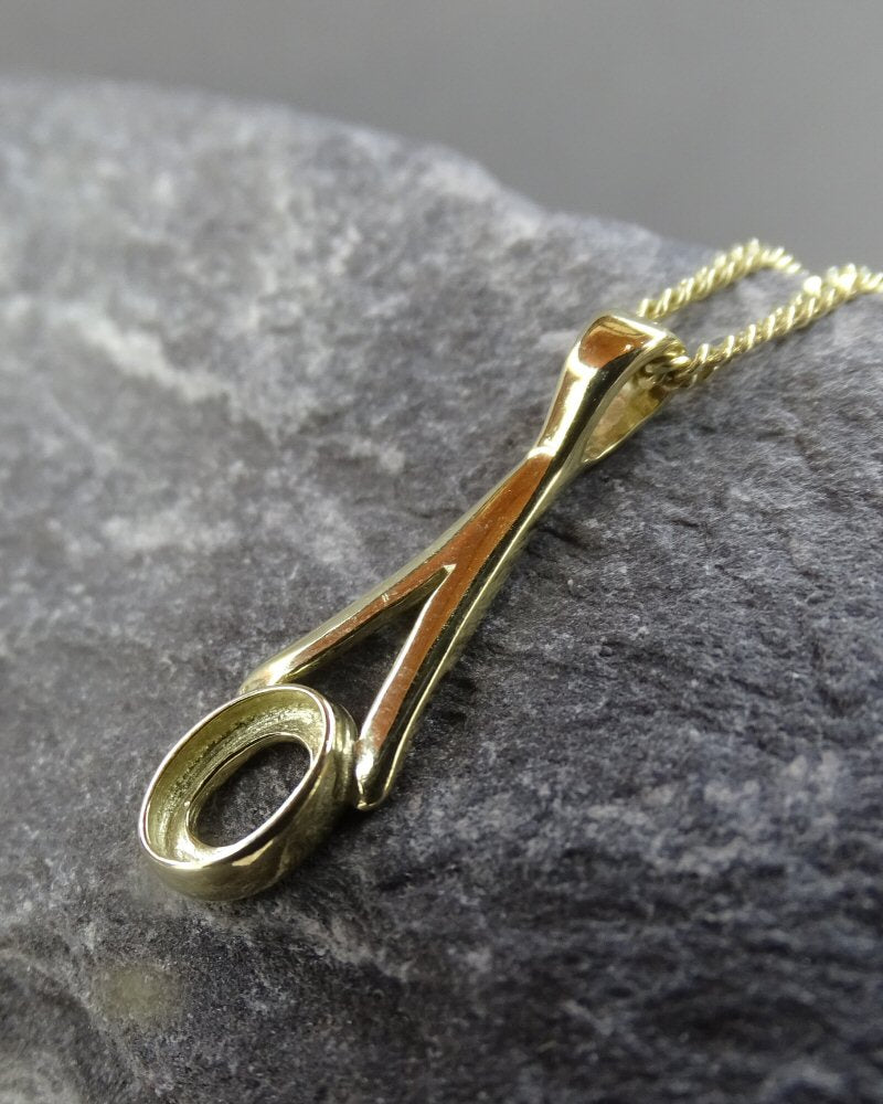 Solid Gold Pendant to fit 6x4 cabochon