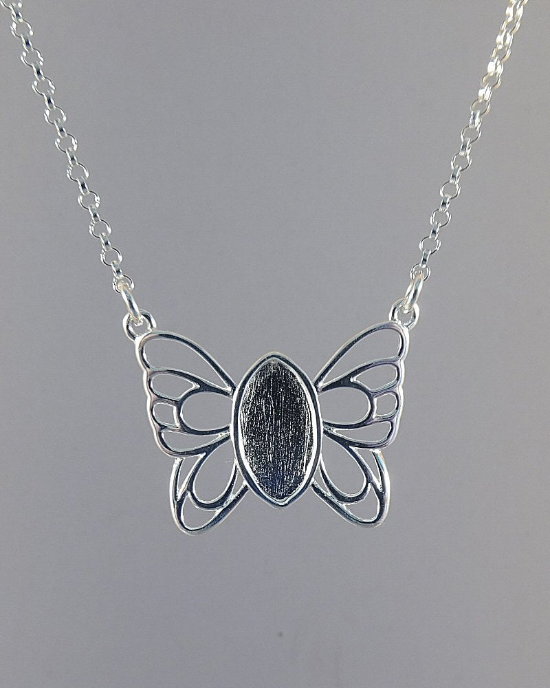 Solid silver Butterfly Necklet suitable for resin