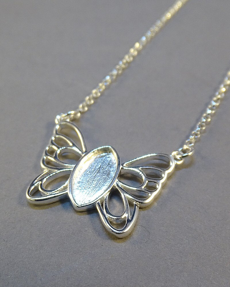 Solid silver Butterfly Necklet suitable for resin